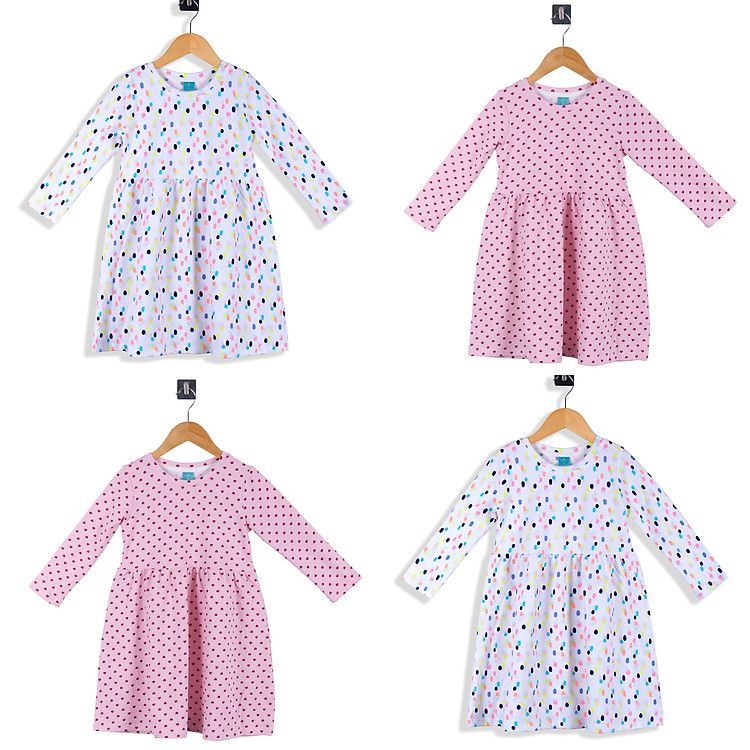 Đầm Bé Gái 14-38 kg Dài Tay MEEJENA Đầm Cho Bé Gái Tay Dài Vải Da Cá - 1323