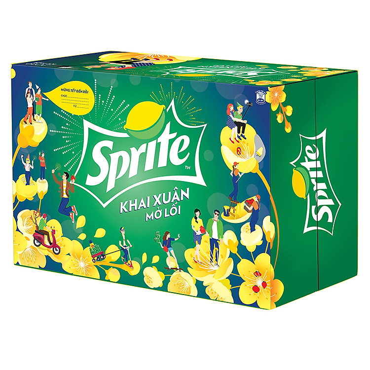 Thùng 24 Lon Nước Giải Khát Có Gas Sprite Carton Tết (330ml / Lon)