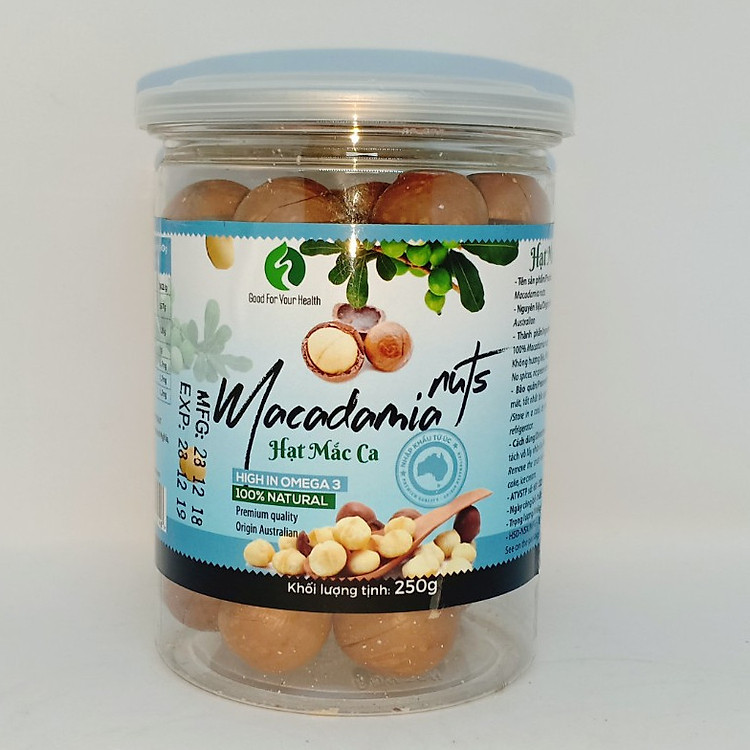 Hạt macca Úc nứt vỏ FONUT hũ 250g,500g