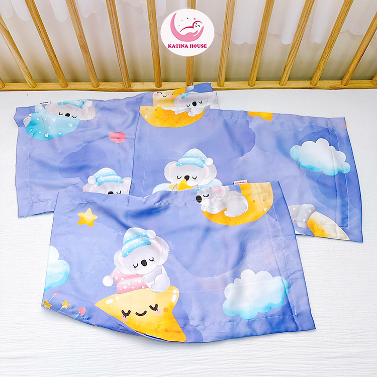 Vỏ gối nằm cho bé Katina House, vải Tencel 60s, mềm mượt mát lạnh, thấm hút tốt