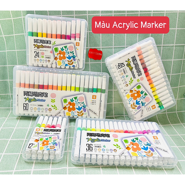 Bút Lông Màu Acrylic Marker (12 màu)
