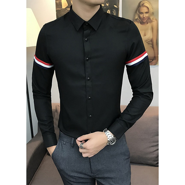Áo Sơ Mi Nam Kẻ Sọc Quốc Dân Hot Hit 2019 Đen