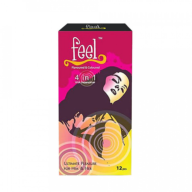 Bao Cao Su Feel 4 in 1 Kéo dài thời gian Hộp 12 cái