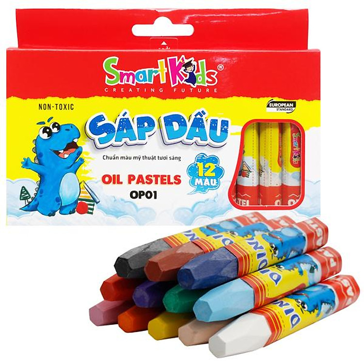 Bộ Bút Sáp Dầu Dino (12 chiếc) - Ảnh 2