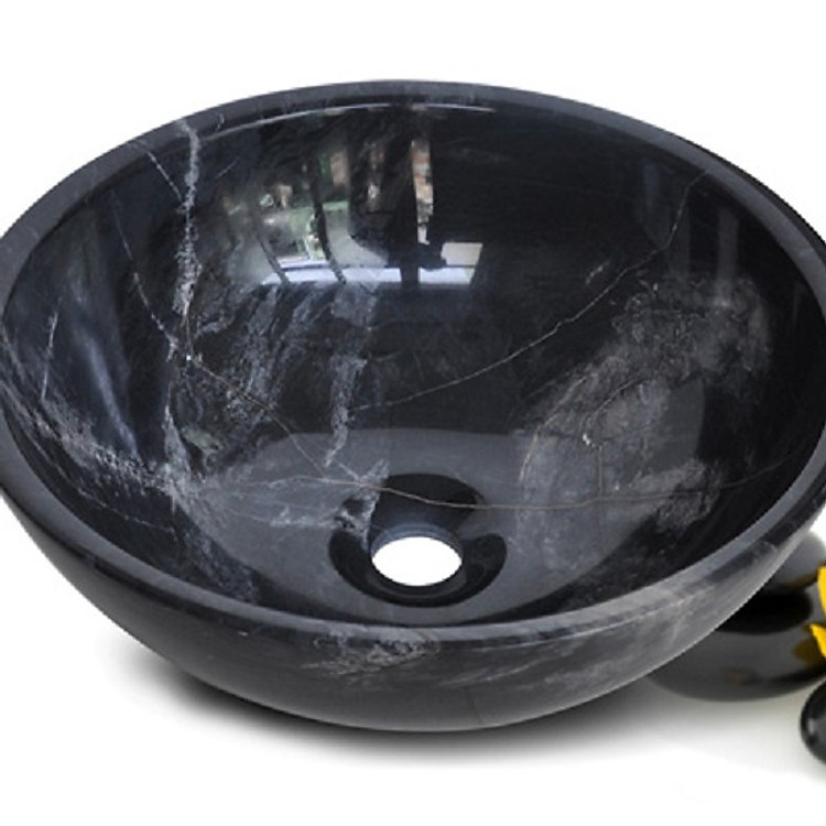 Lavabo Đá Marble Đen Vân Trắng Kanly R12N