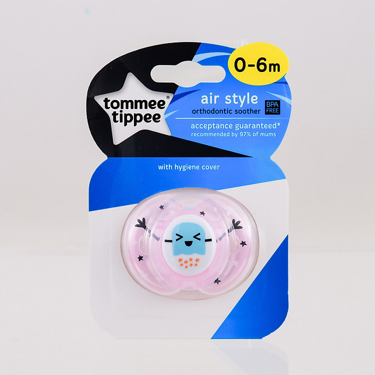 Ty ngậm thoáng khí cho bé Tommee Tippee 0-6 tháng (vỉ 1 cái) - AIR - Hồng