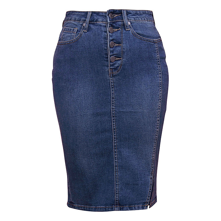 Chân Váy Jean 4 Nút Myone MS120083 - Xanh Nhạt