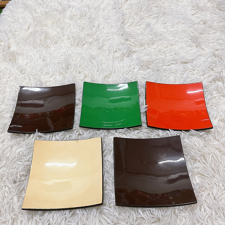 Dĩa Sơn Mài Vuông Trơn (14cm) - Ảnh 2