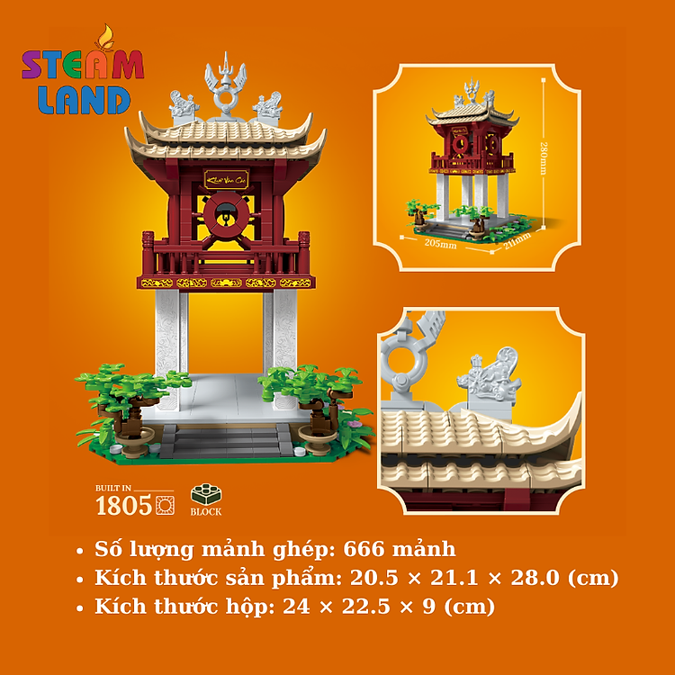 Bộ Lắp Ráp Khuê Văn Các 666 Chi Tiết Chính hãng Giá rẻ - Hình ảnh 5