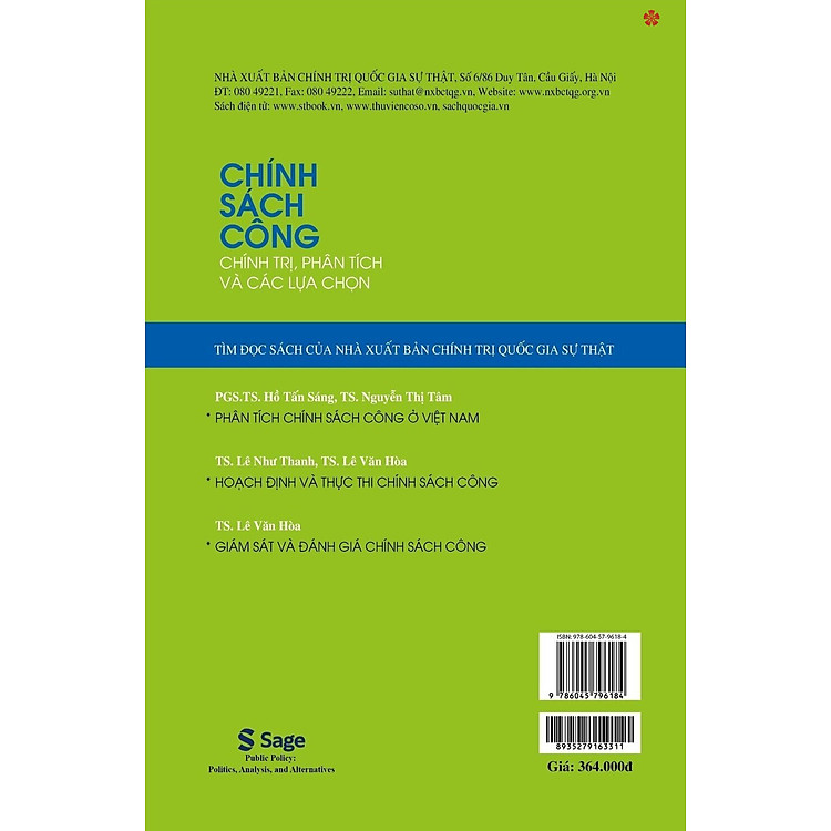 Chính sách công - Chính trị, phân tích và các lựa chọn - bản in 2024 - Ảnh 2