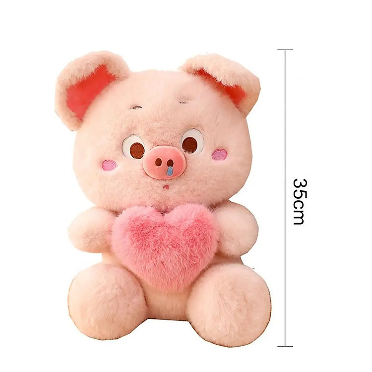 Thú nhồi bông heo ôm tim 40cm Chính hãng Ưu đãi - Hình ảnh 3