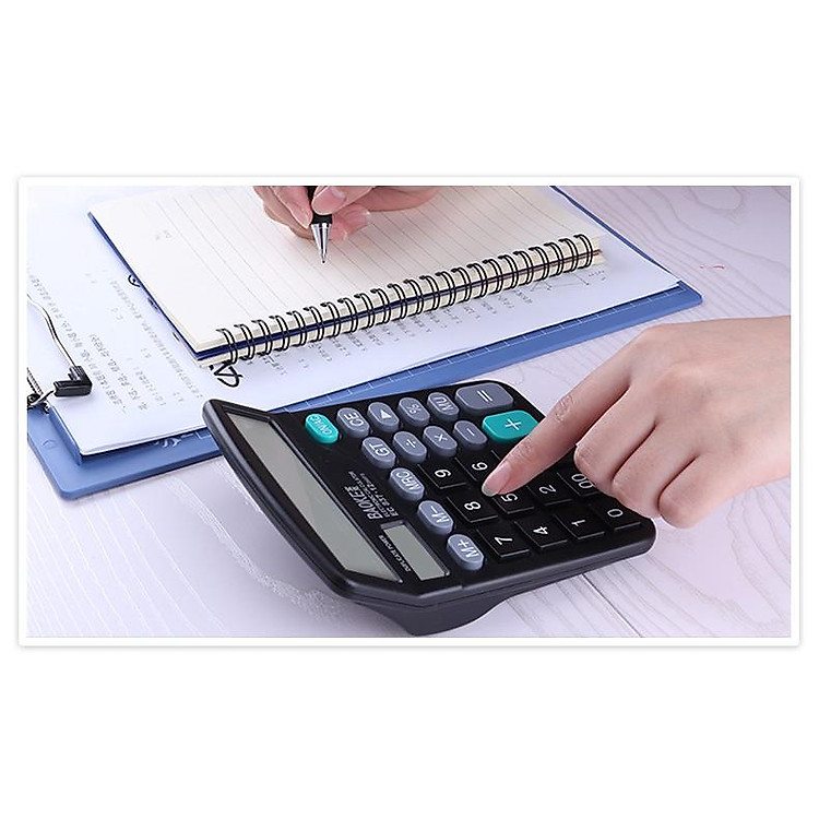 Máy tính kế toán cầm tay 12 số năng lượng mặt trời EC837/BAOKE - Đen - Ảnh 4