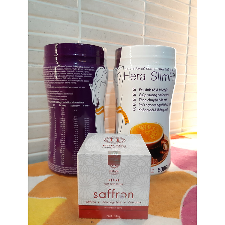 COMBO 2 SỮA GIẢM CÂN HERA SLIMFIT 500 GRAM + TẶNG MASK SAFFRON : Giúp Giảm Mỡ Bụng, Eo, Bắp Tay, Bắp Chân - Hỗ Trợ Giảm Cân Nhanh, Khoa Học, An Toàn Tại Nhà