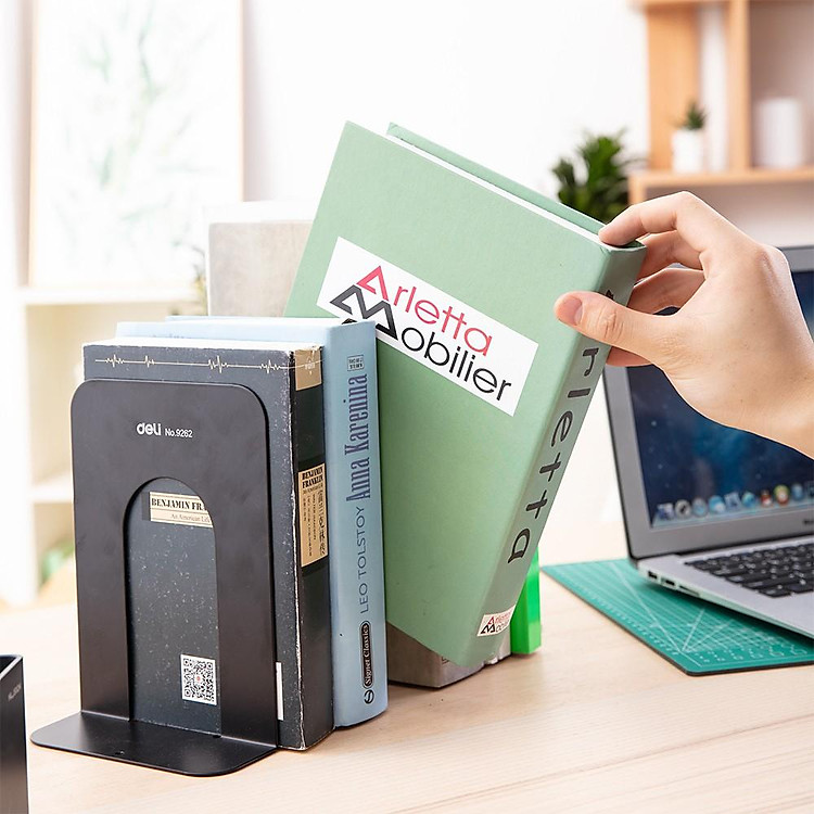 Giá dựng sách 90mm Deli (1 đôi) - Xanh/Đen - Ảnh 4