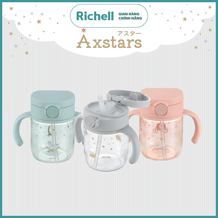 Bình ống hút AXSTARS Richell 200ml cho bé Đảm bảo Giá rẻ - Hình ảnh 3