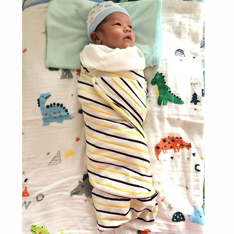 Khăn quấn chũn cổ điển cao cấp giúp bé ngủ ngon- Cotton co giãn 4 chiều - An toàn cho bé