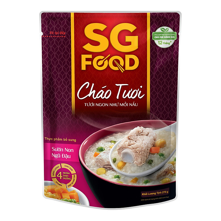 Cháo Tươi Sườn Non Ngũ Đậu SG Food (270g)