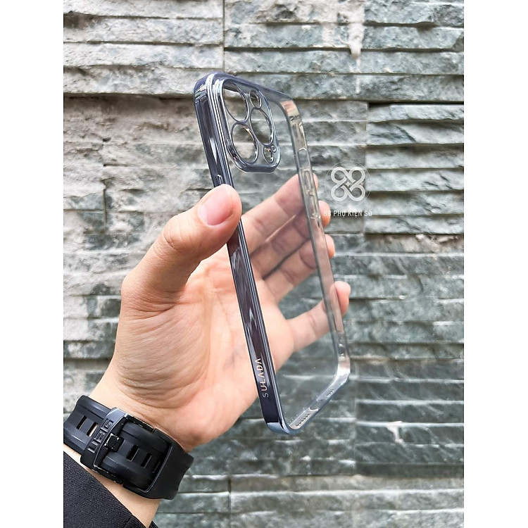 Ốp lưng Sulada viền màu bảo vệ camera dành cho iphone 14 promax - Hàng Chính Hãng