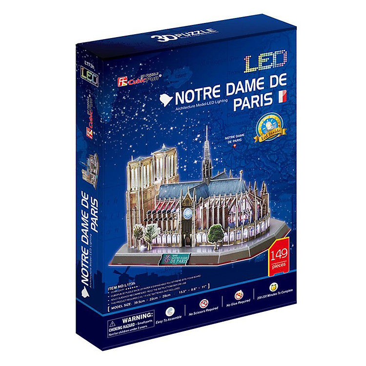 Mô Hình 3D - Notre Dame De Paris (LED) - L173H