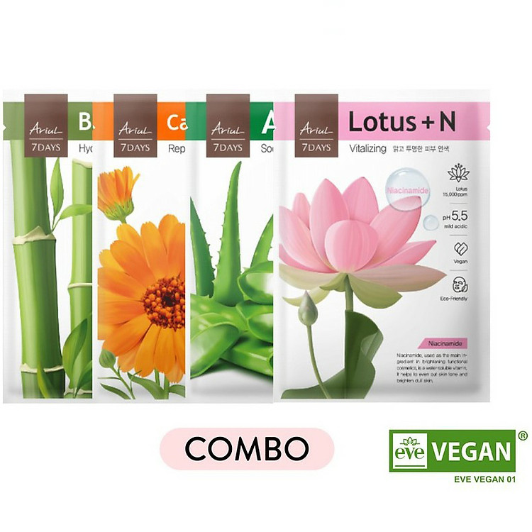 Bộ 4 mặt nạ ARIUL 7 DAYS dưỡng ẩm da 23ml