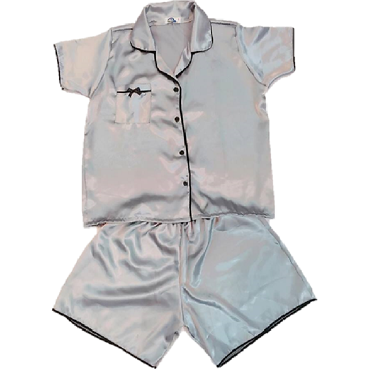 Đồ Mặc Nhà (Ngủ) Vải Satin Lụa Siêu Mát Pijama Thái SATINLUA03 - Xám