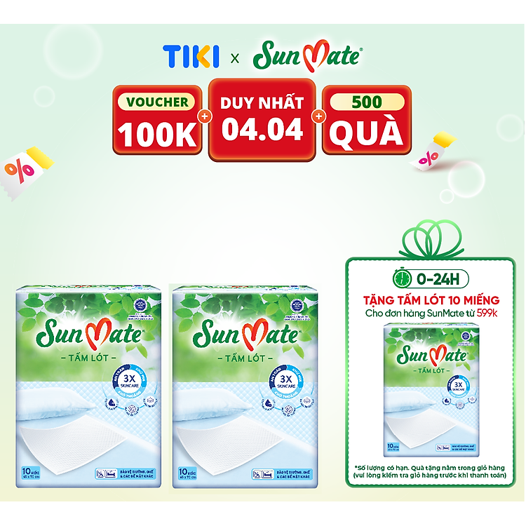 Tìm mua tại Avakids:Combo 2 Tấm lót SunMate 10 miếng, tràn ngập Khuyến mãi, Ưu đãi