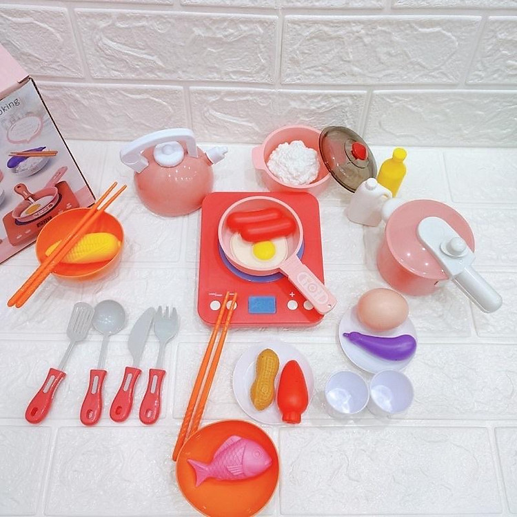 Bộ nấu ăn 36 chi tiết màu hồng Chính hãng Tiết kiệm - Hình ảnh 5