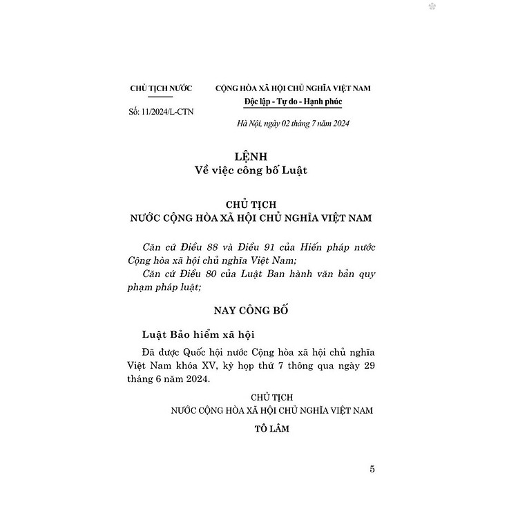 Luật bảo hiểm xã hội năm 2024 - bản in 2024 - Ảnh 3