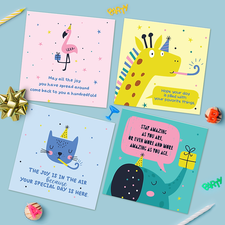 Thiệp Chúc Mừng Sinh Nhật SDstationery SAFARI (4 chiếc)