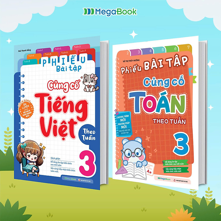 Combo Phiếu bài tập củng cố Toán Tiếng Việt theo tuần