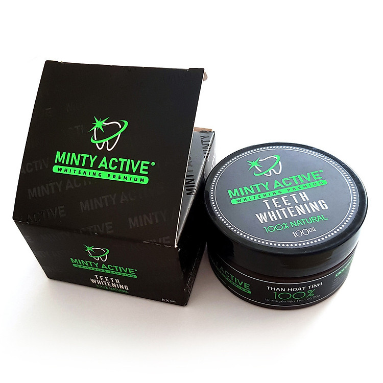 Than hoạt tính trắng răng 100% Minty Active
