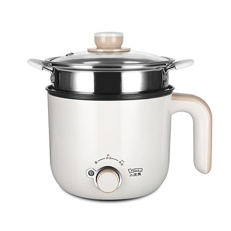 Nồi điện đa năng hiệu Lotor chống dính cao cấp, nồi lẩu mini dung tích 1,3L có thể điều chỉnh nhiệt độ , nồi lẩu đa năng có lồng hấp tiện lợi, nồi nấu lẩu chống dính với thiết kế nhỏ gọn dễ dàng vệ sinh- Hàng nhập khẩu
