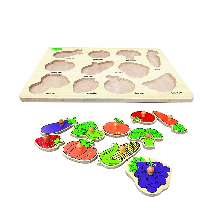 Đồ Chơi Gỗ Bé Học Rau Củ Quả Chính hãng Tiết kiệm - Hình ảnh 4