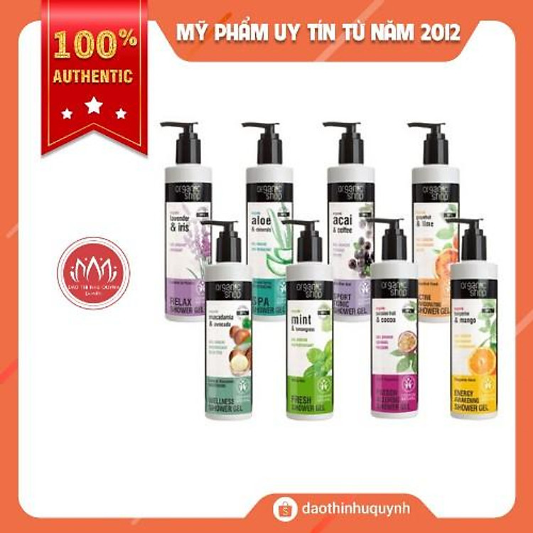 Sữa Tắm Organic Shop Shower Gel Dạng Gel Hữu Cơ Chiết Xuất Hoa Quả 280ml