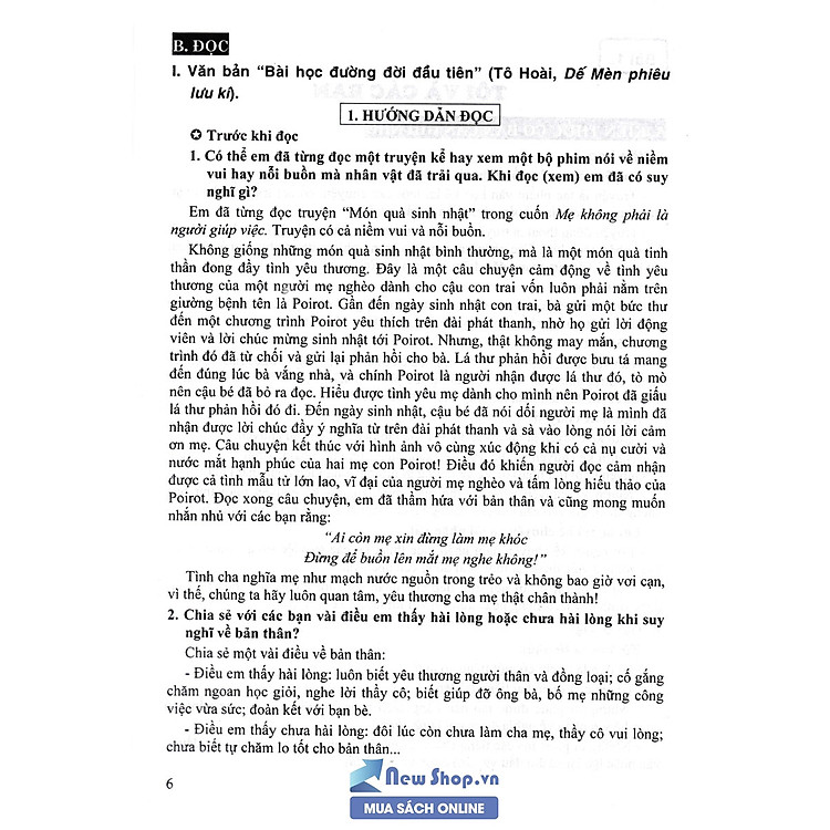 Hướng Dẫn Học Và Làm Bài Ngữ Văn Lớp 6 - Tập 1 (Bám Sát SGK Kết Nối Tri Thức Với Cuộc Sống) - Ảnh 6