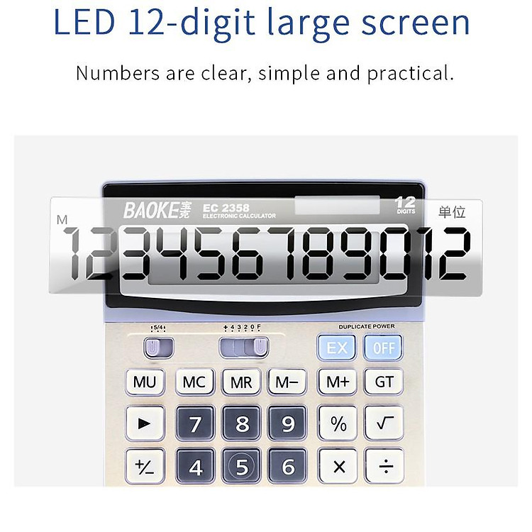 Máy Tính Kế Toán Cầm Tay Năng Lượng Mặt Trời (12 số) - Ảnh 7