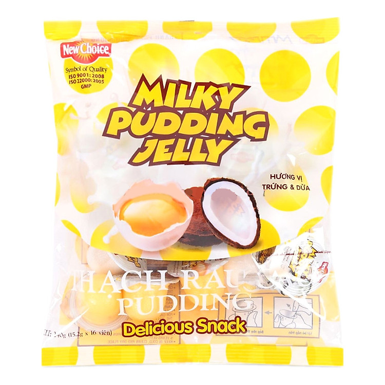Thạch Rau Câu Milky Pudding Jelly New Choice Gói 240G