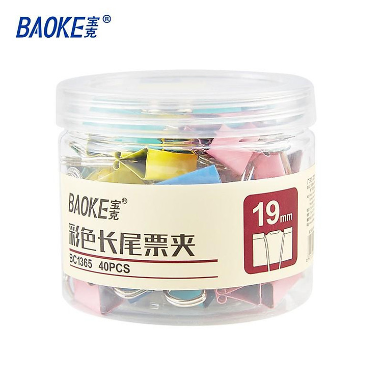 Kẹp Giấy Màu BAOKE (40 cái)