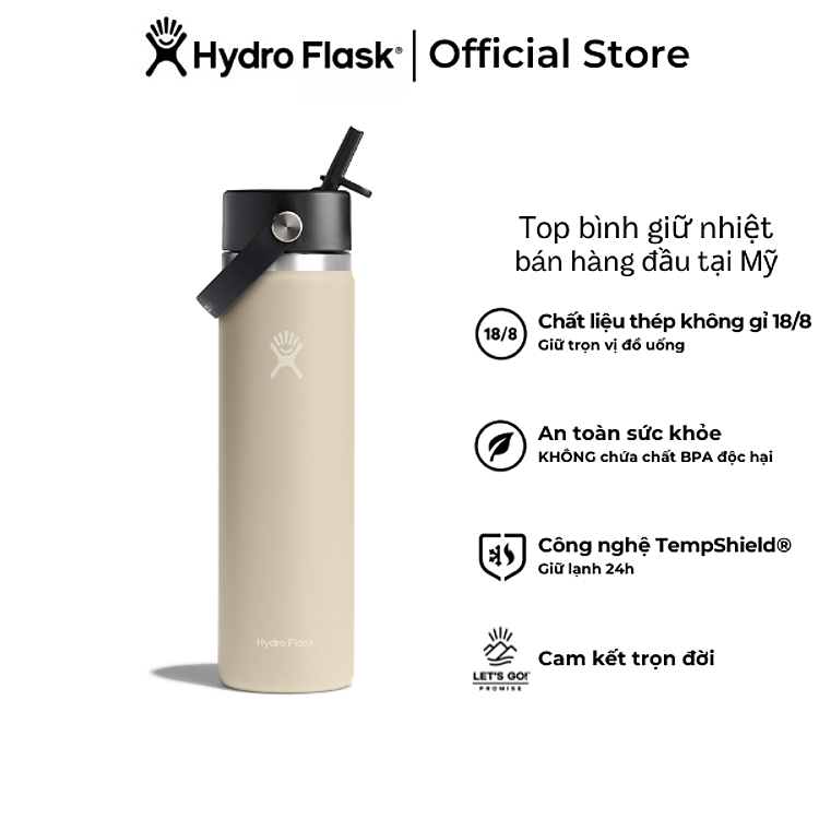 Bình Nước Giữ Lạnh Hydro Flask Wide Flex Straw Cap 24 oz (710ml) – W24BFS Hàng chính hãng(Season 2024)