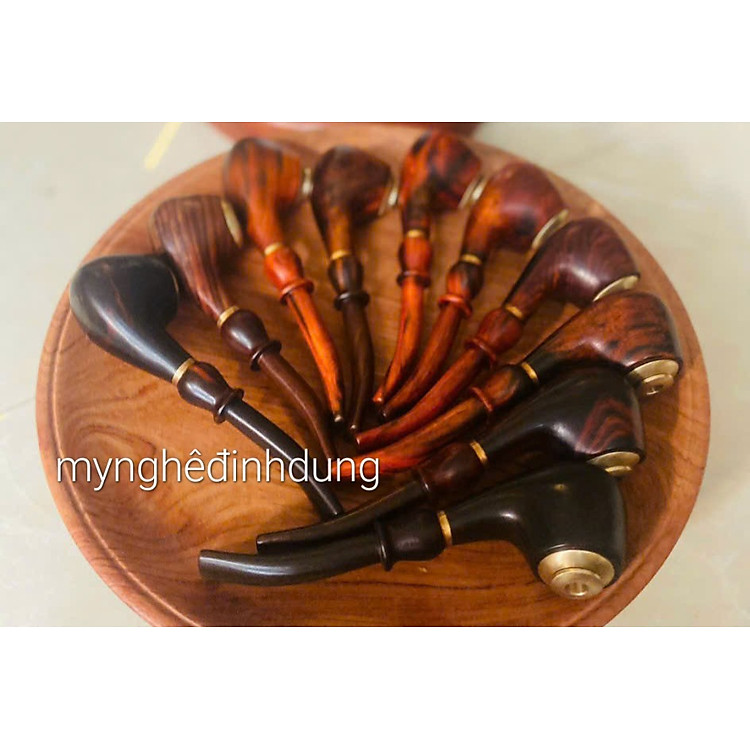 Tẩu Sì Gà Hút Thuốc Phong Cách Lịch Lãm Gỗ Trắc Đỏ Đen - Ảnh 2