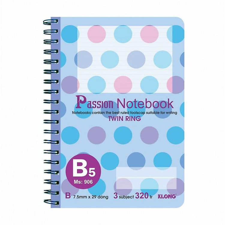 Sổ Kẻ Ngang Lò Xo Kép KLONG B5 (320 trang) - Ảnh 2