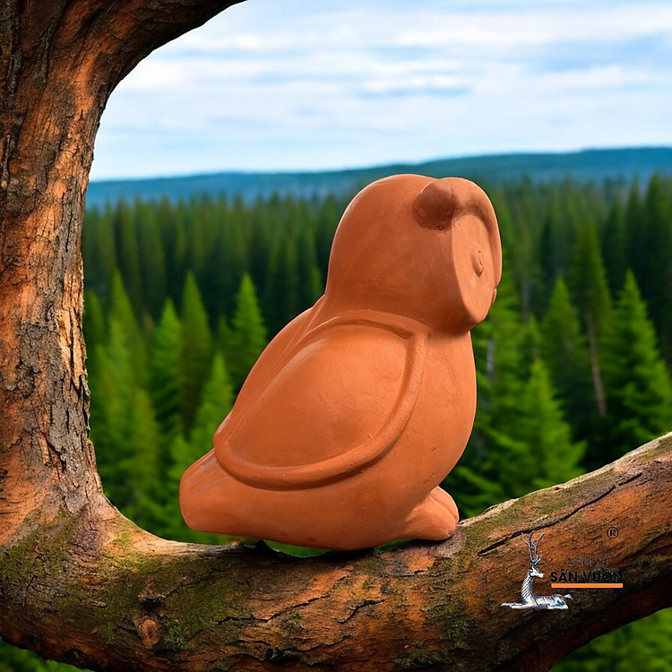 Tượng Gốm Đất Nung Hình Con Cú (10x11x25cm) - Ảnh 6