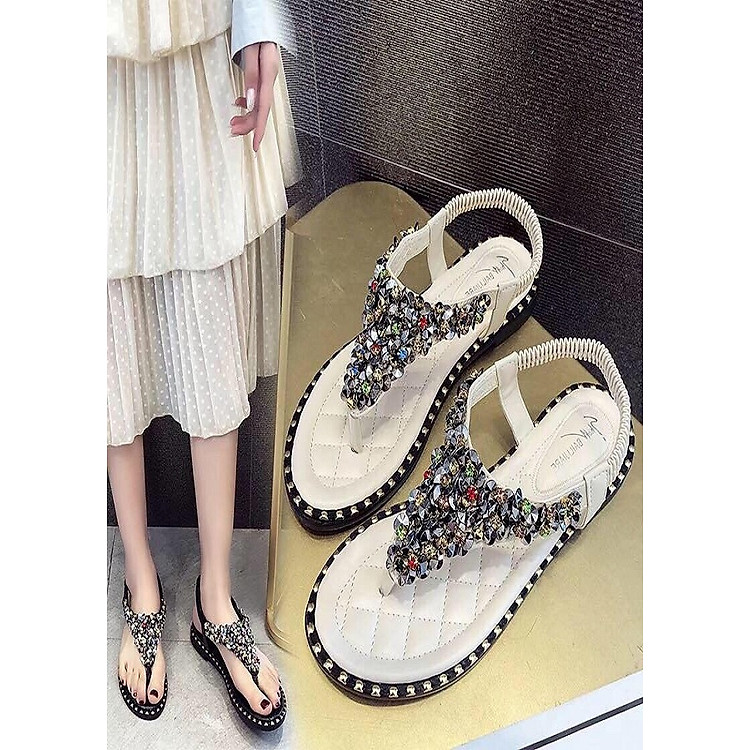 Sandan Xỏ Ngón Bản Đính Kim Xa