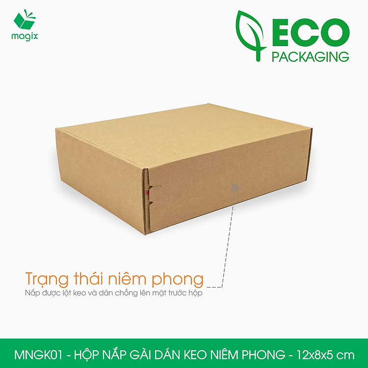 Hộp Carton Nắp Gài Hồng (100 hộp, 12x8x5 cm) - Ảnh 3