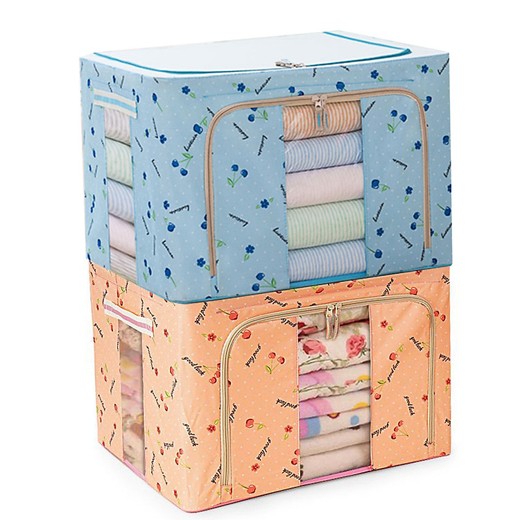 Bộ 2 hộp đựng chăn, màn khung sắt GS0063