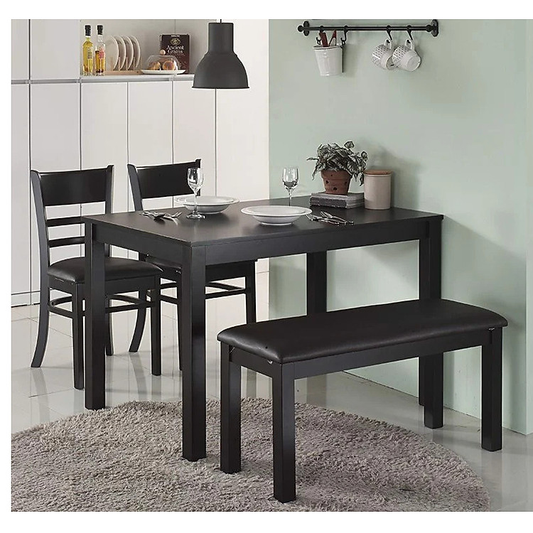 Bộ bàn ăn cabin M4 Juno Sofa gồm 2 ghế đơn kèm ghế dài hiện đại