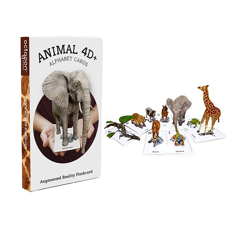 Bộ Flashcards 4D Công Nghệ Thực Tế Ảo Dạy Tiếng Anh Cho Bé + tặng khăn Cotton xuất khẩu Nhật Pháp