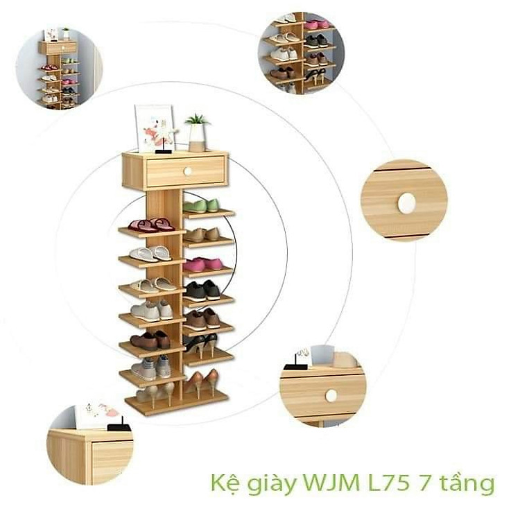 Giá để giày, Kệ Giày, kệ giầy dép - Tủ giày gỗ 7 tầng