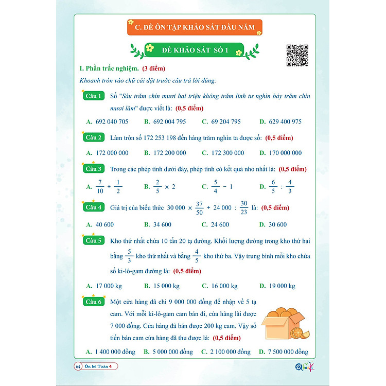 Ôn Hè Lớp 4 (Toán + Tiếng Việt) - Ảnh 2