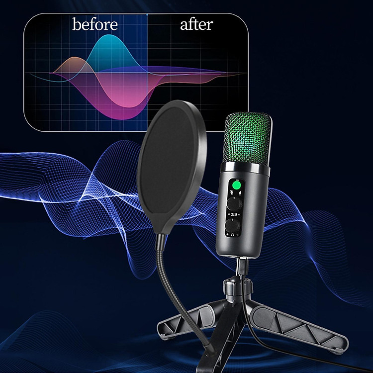 Condenser Microphone Cardioid Pointing Monitoring for Computer Desktop